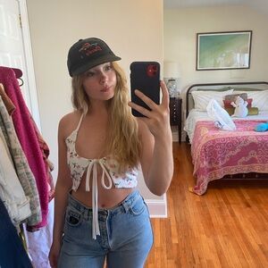 Floral White Halter Top